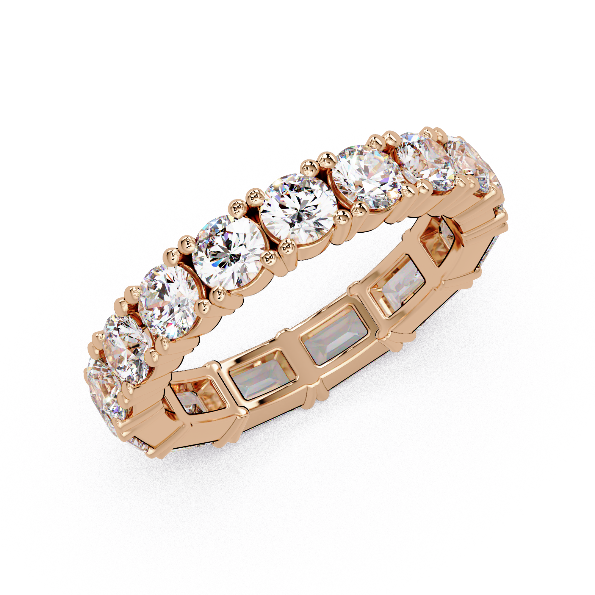 Round & Emerald Cut Diamond Eternity Ring