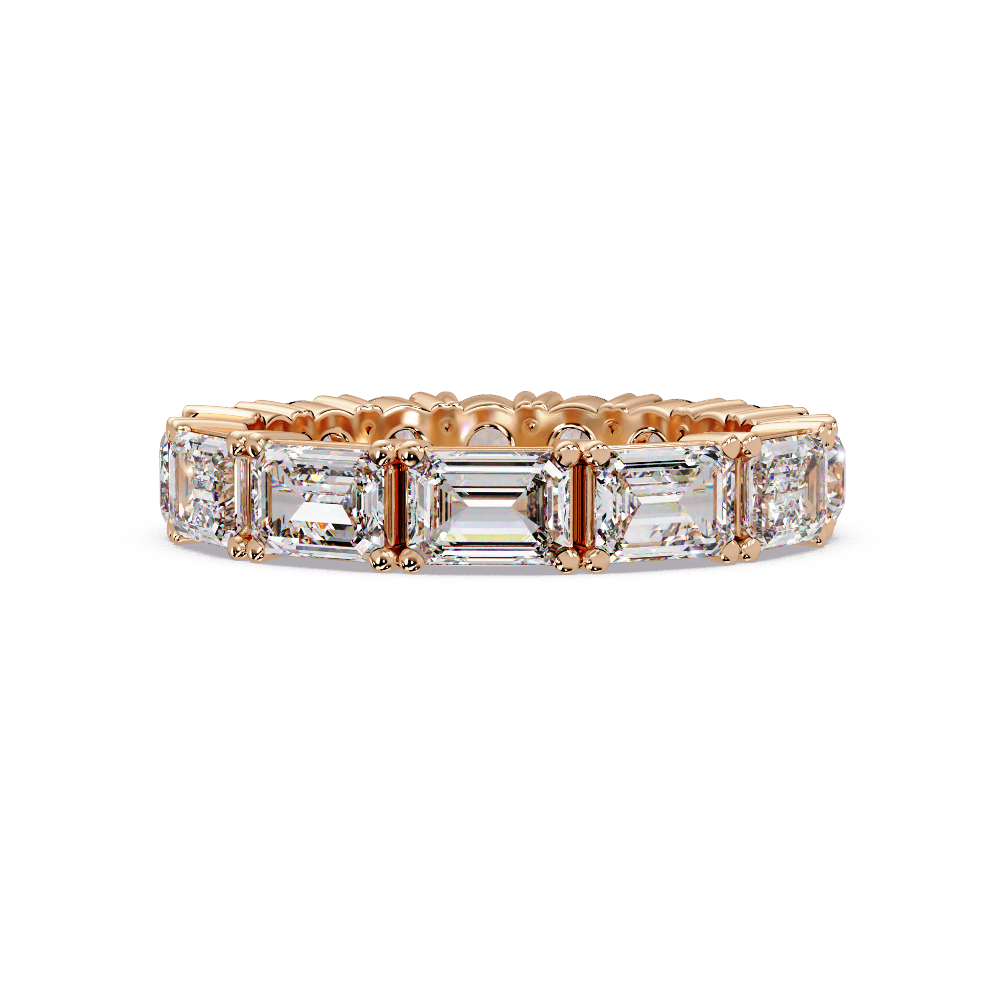 Round & Emerald Cut Diamond Eternity Ring