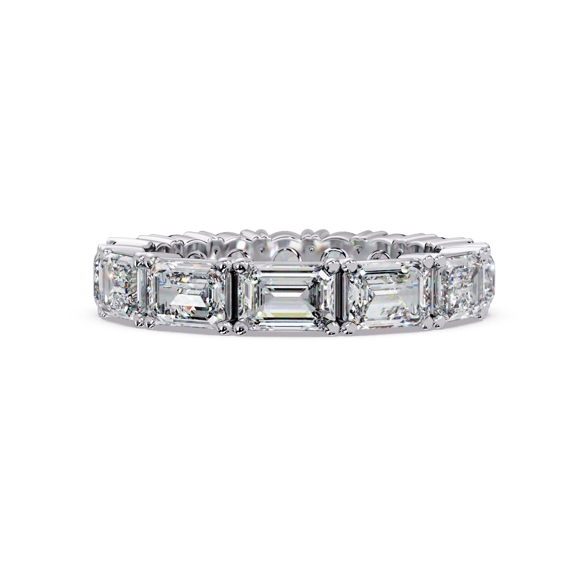 Round & Emerald Cut Diamond Eternity Ring