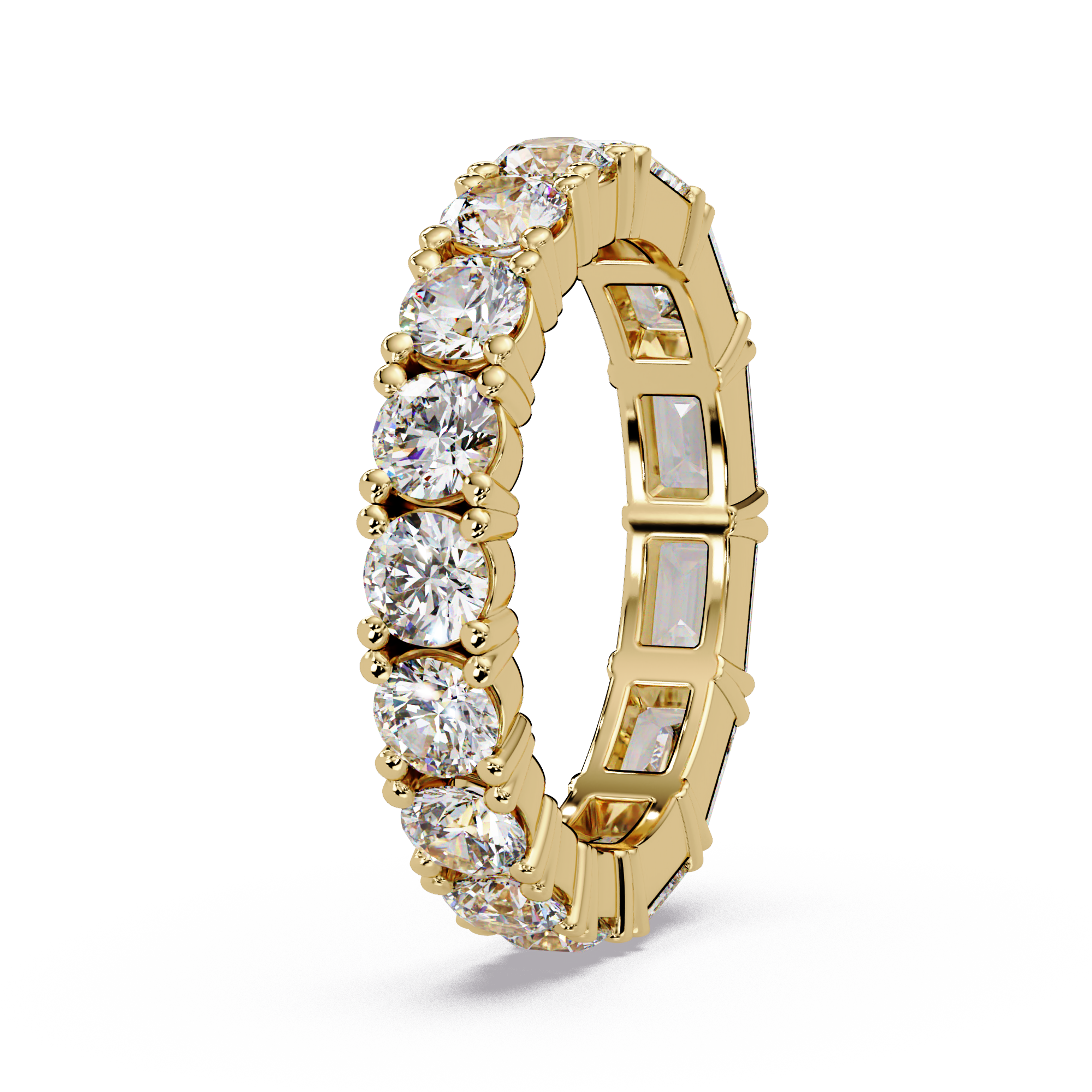 Round & Emerald Cut Diamond Eternity Ring