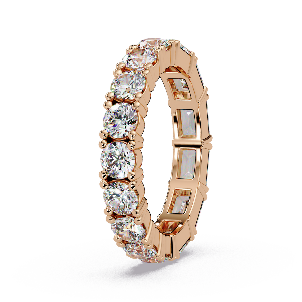 Round & Emerald Cut Diamond Eternity Ring