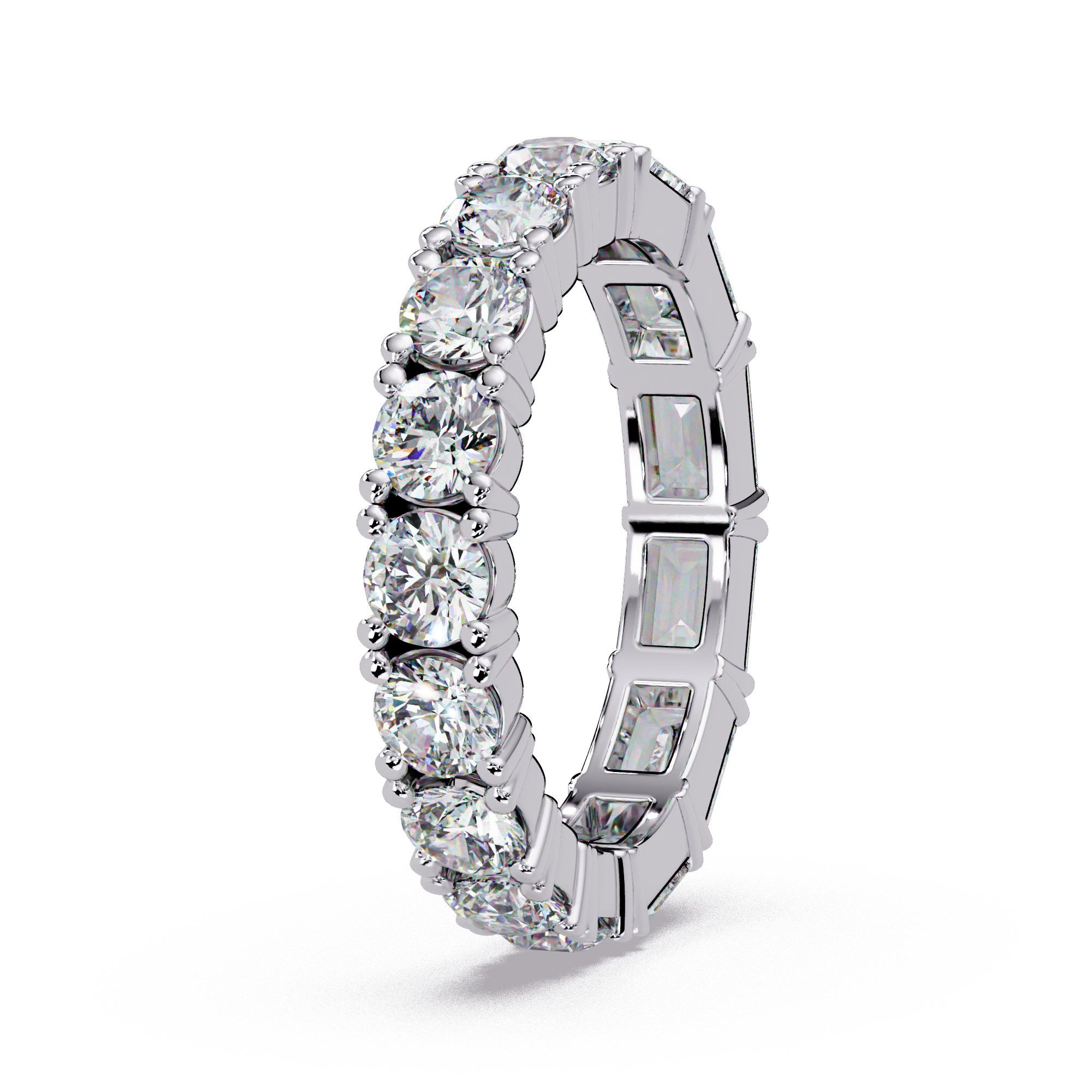 Round & Emerald Cut Diamond Eternity Ring