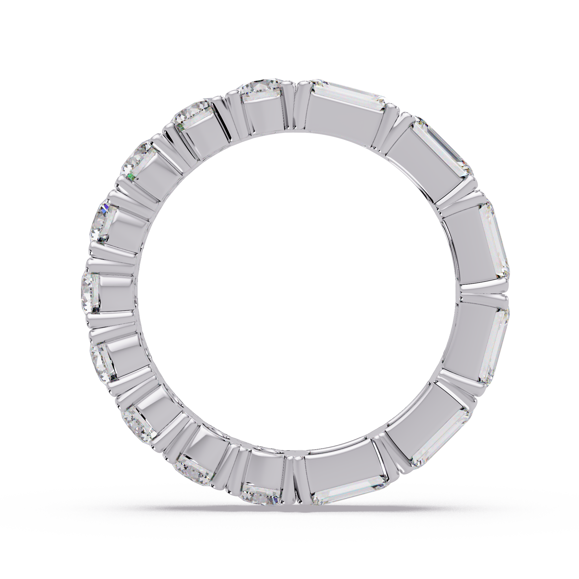 Round & Emerald Cut Diamond Eternity Ring