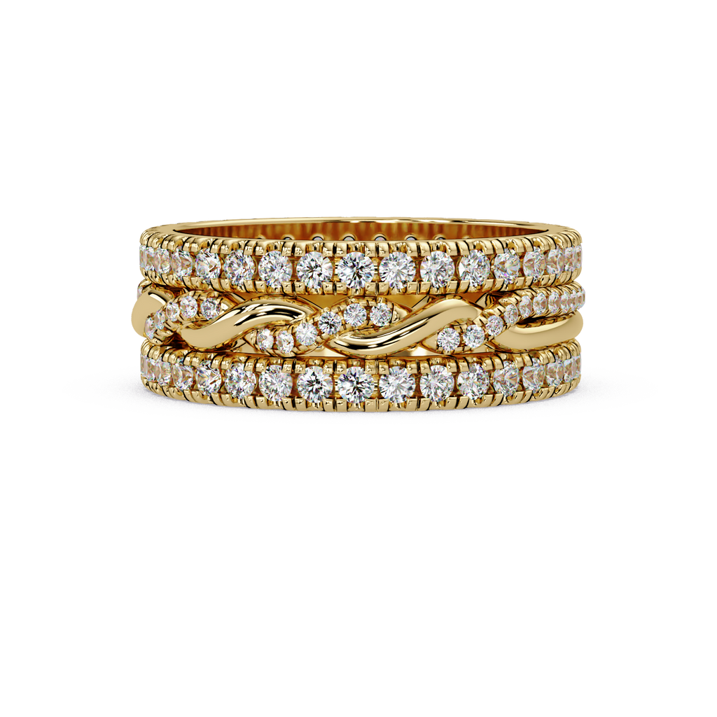 Round Cut Diamond Multi-Row Band Ladies Ring