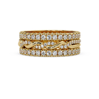 Round Cut Diamond Multi-Row Band Ladies Ring