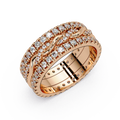 Round Cut Diamond Multi-Row Band Ladies Ring
