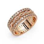 Round Cut Diamond Multi-Row Band Ladies Ring