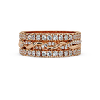 Round Cut Diamond Multi-Row Band Ladies Ring
