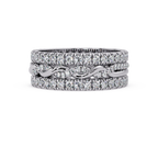 Round Cut Diamond Multi-Row Band Ladies Ring