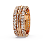 Round Cut Diamond Multi-Row Band Ladies Ring