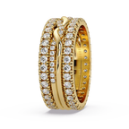 Round Cut Diamond Multi-Row Band Ladies Ring