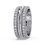 Round Cut Diamond Multi-Row Band Ladies Ring