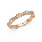 Round Cut Diamond Alternating Bar Ladies Ring