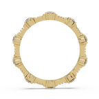 Round Cut Diamond Alternating Bar Ladies Ring