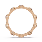 Round Cut Diamond Alternating Bar Ladies Ring