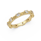 Round Cut Diamond Alternating Bar Ladies Ring