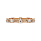 Round Cut Diamond Alternating Bar Ladies Ring