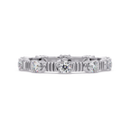 Round Cut Diamond Alternating Bar Ladies Ring
