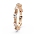 Round Cut Diamond Alternating Bar Ladies Ring