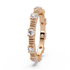 Round Cut Diamond Alternating Bar Ladies Ring
