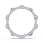 Round Cut Diamond Alternating Bar Ladies Ring
