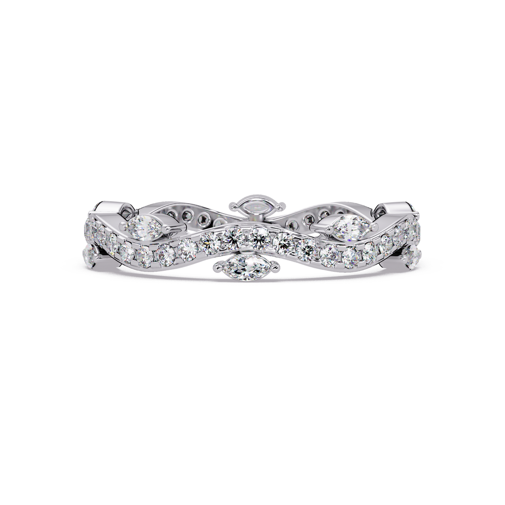 Marquise and Round Cut Diamond Vine Ladies Ring