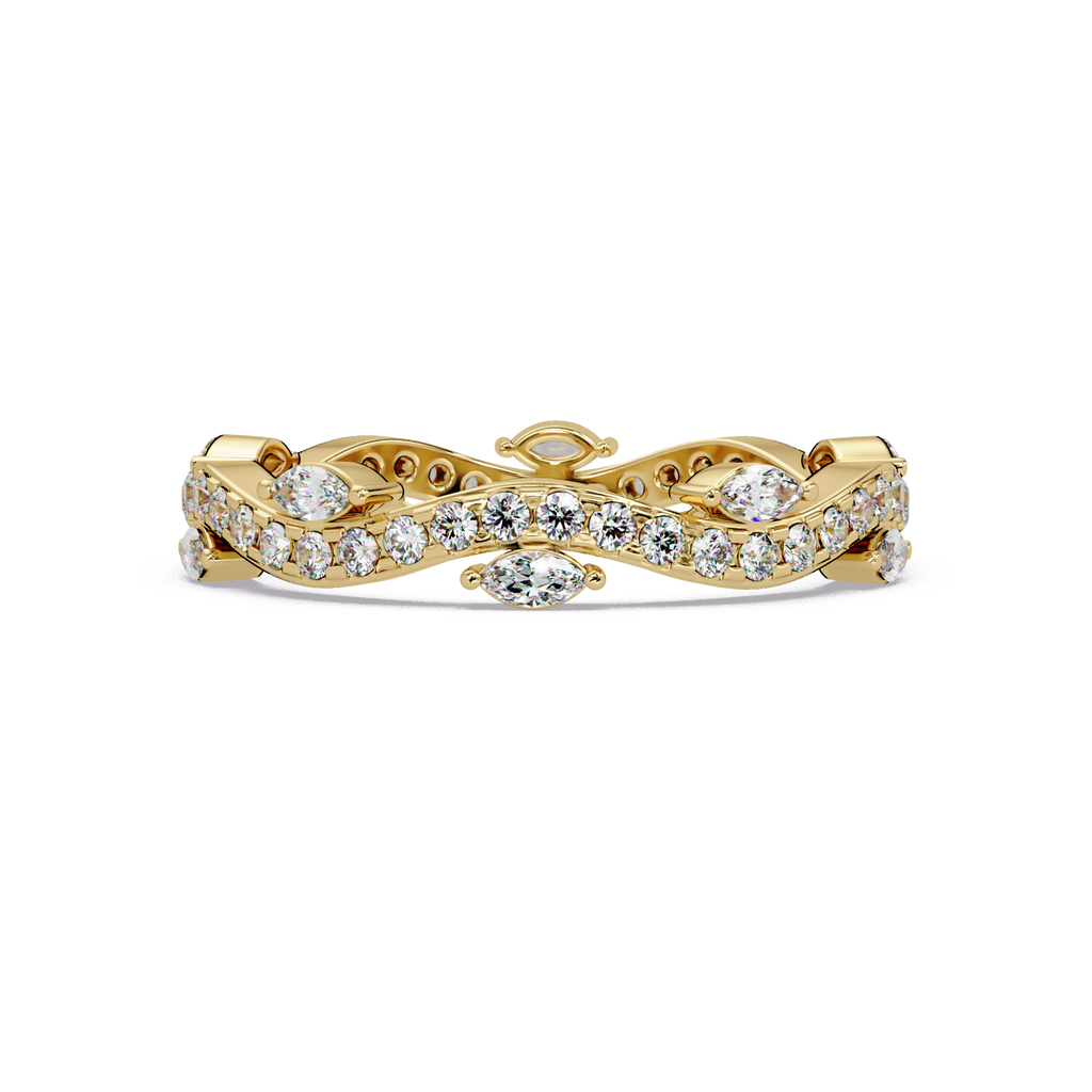 Marquise and Round Cut Diamond Vine Ladies Ring