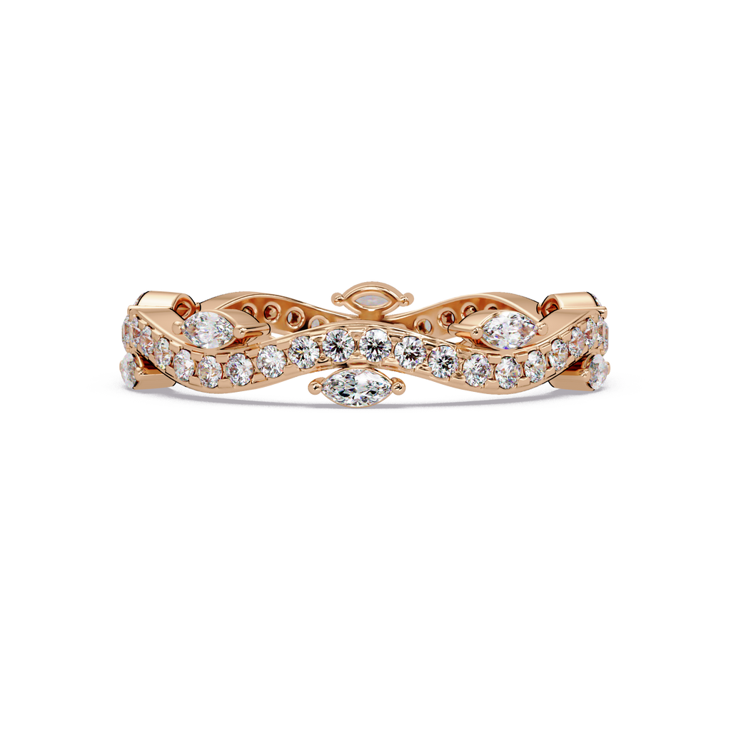 Marquise and Round Cut Diamond Vine Ladies Ring