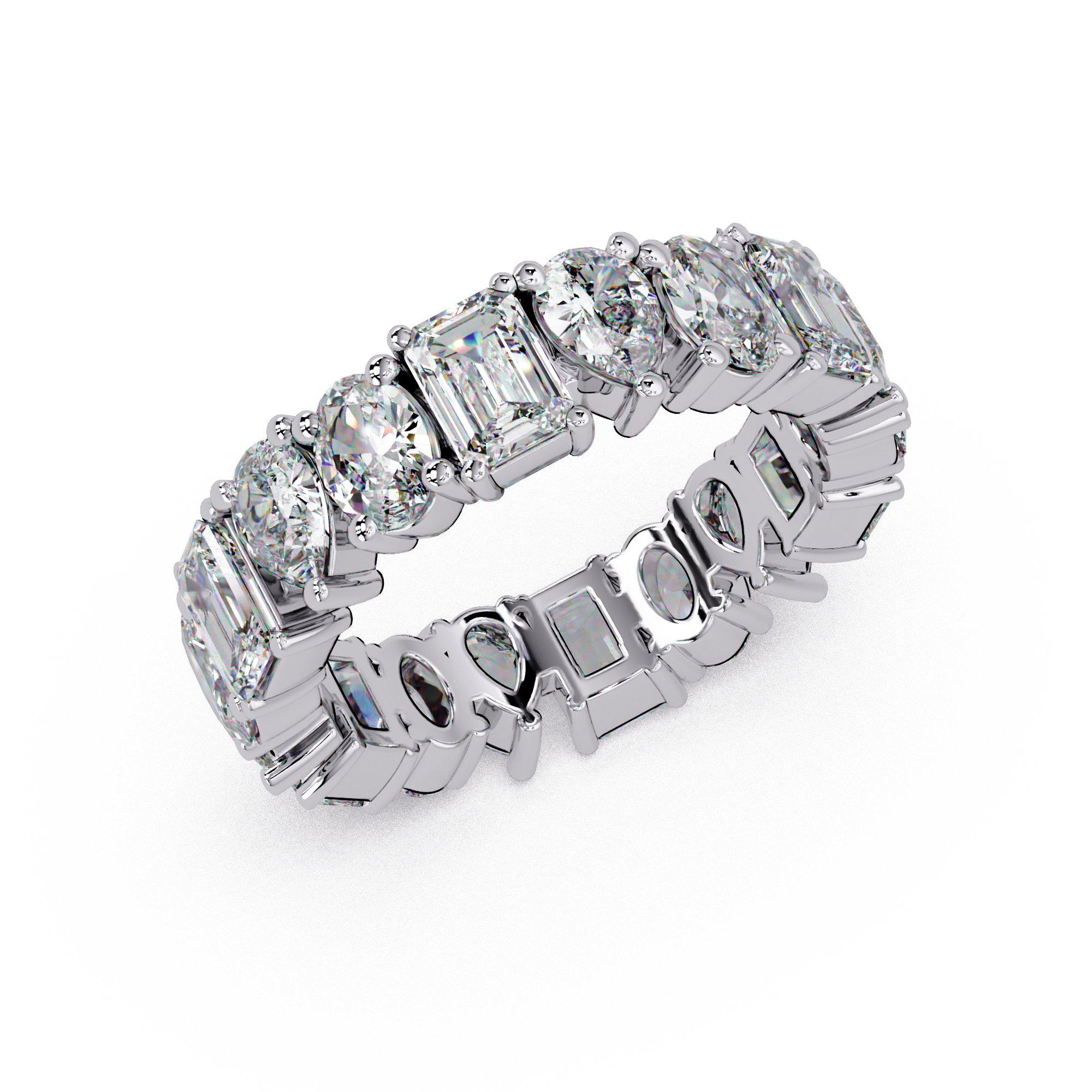 Multi-Shape Diamond Eternity Ladies Ring