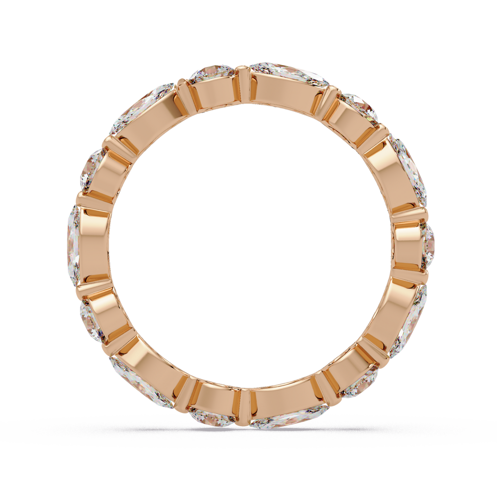 Marquise and Round Cut Diamond Eternity Ladies Ring