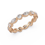 Marquise and Round Cut Diamond Eternity Ladies Ring