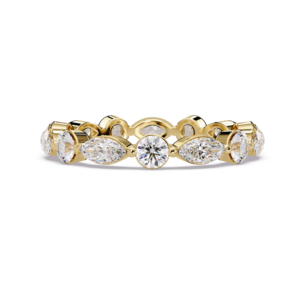 Marquise and Round Cut Diamond Eternity Ladies Ring