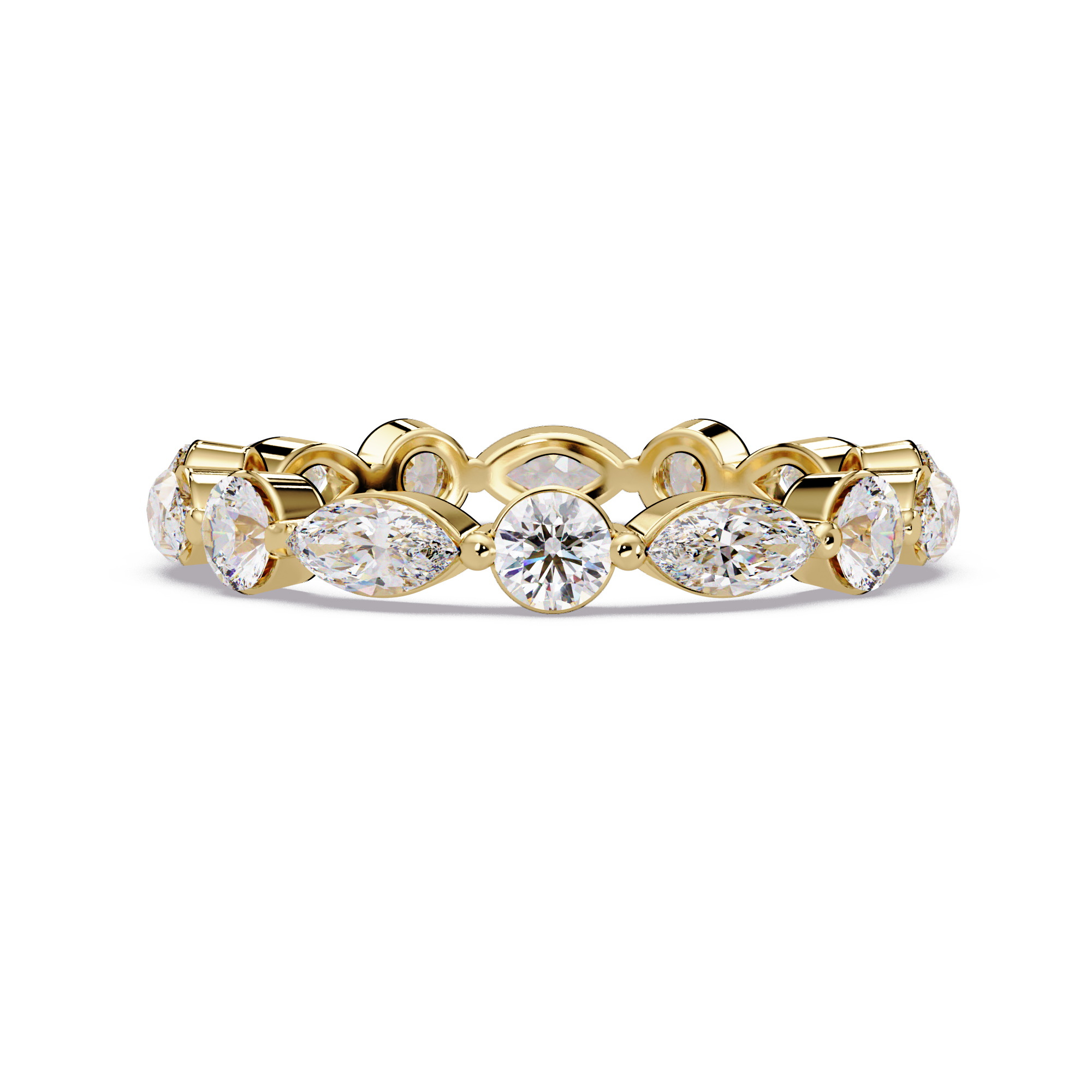 Marquise and Round Cut Diamond Eternity Ladies Ring