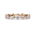 Marquise and Round Cut Diamond Eternity Ladies Ring