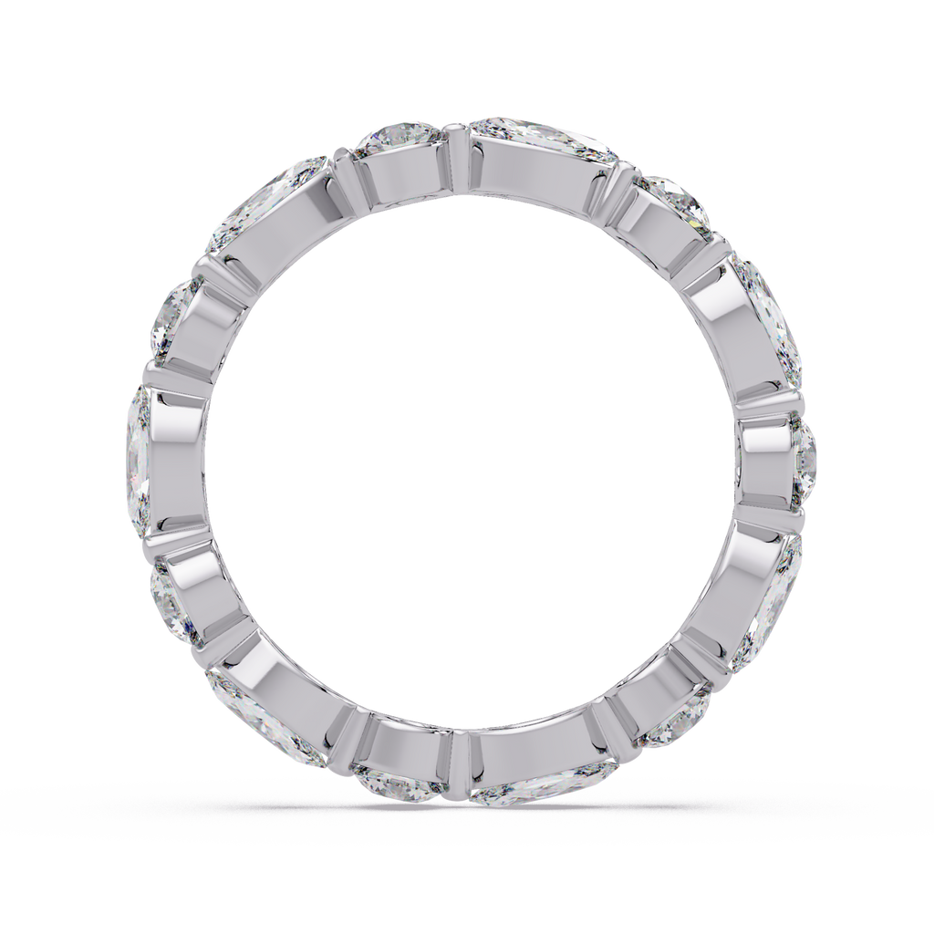 Marquise and Round Cut Diamond Eternity Ladies Ring