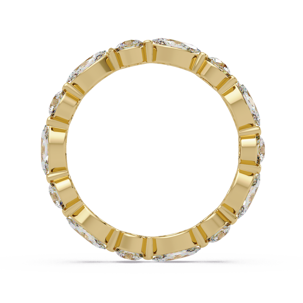 Marquise and Round Cut Diamond Eternity Ladies Ring