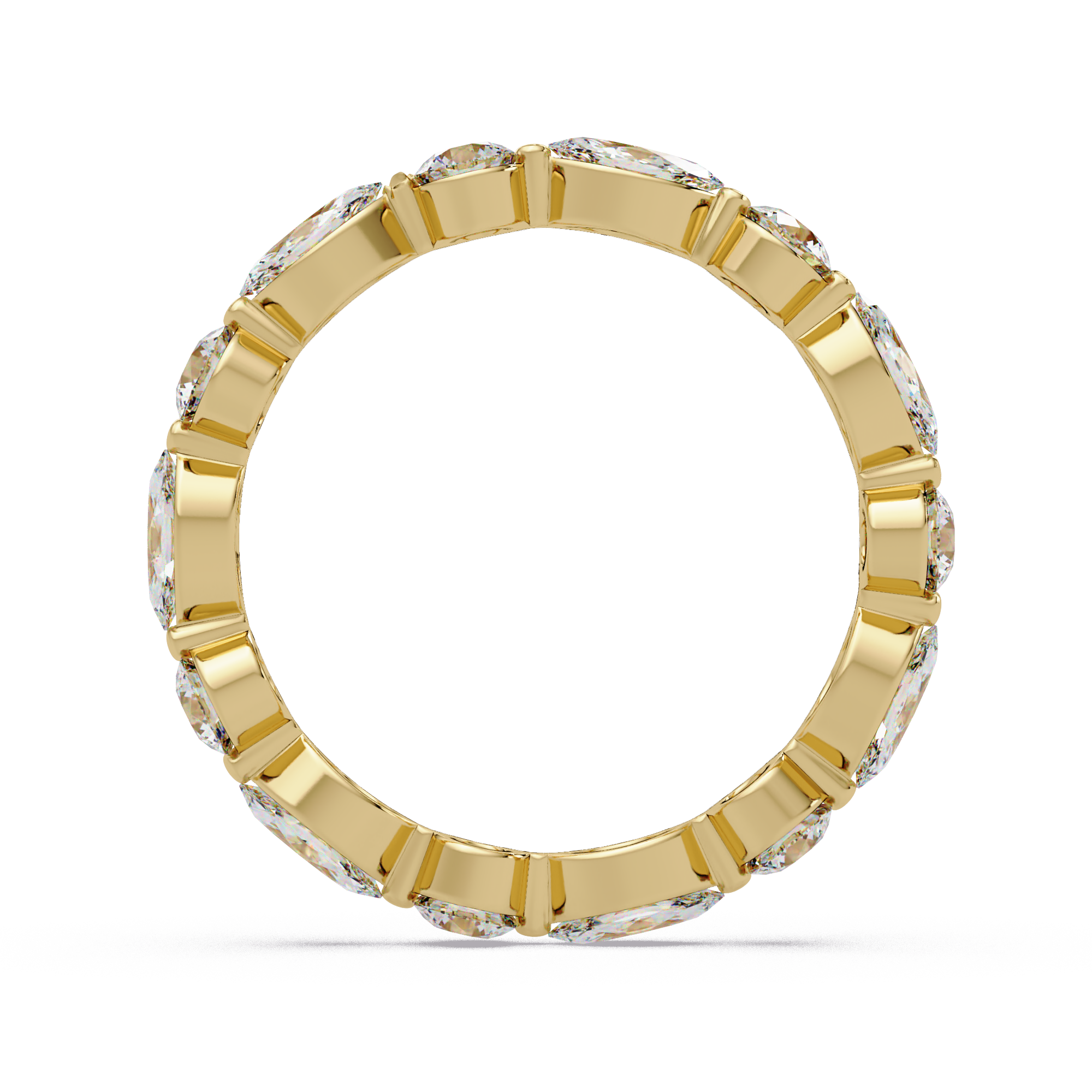 Marquise and Round Cut Diamond Eternity Ladies Ring
