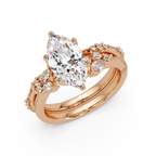 Marquise & Round Cut Diamond Band Ring