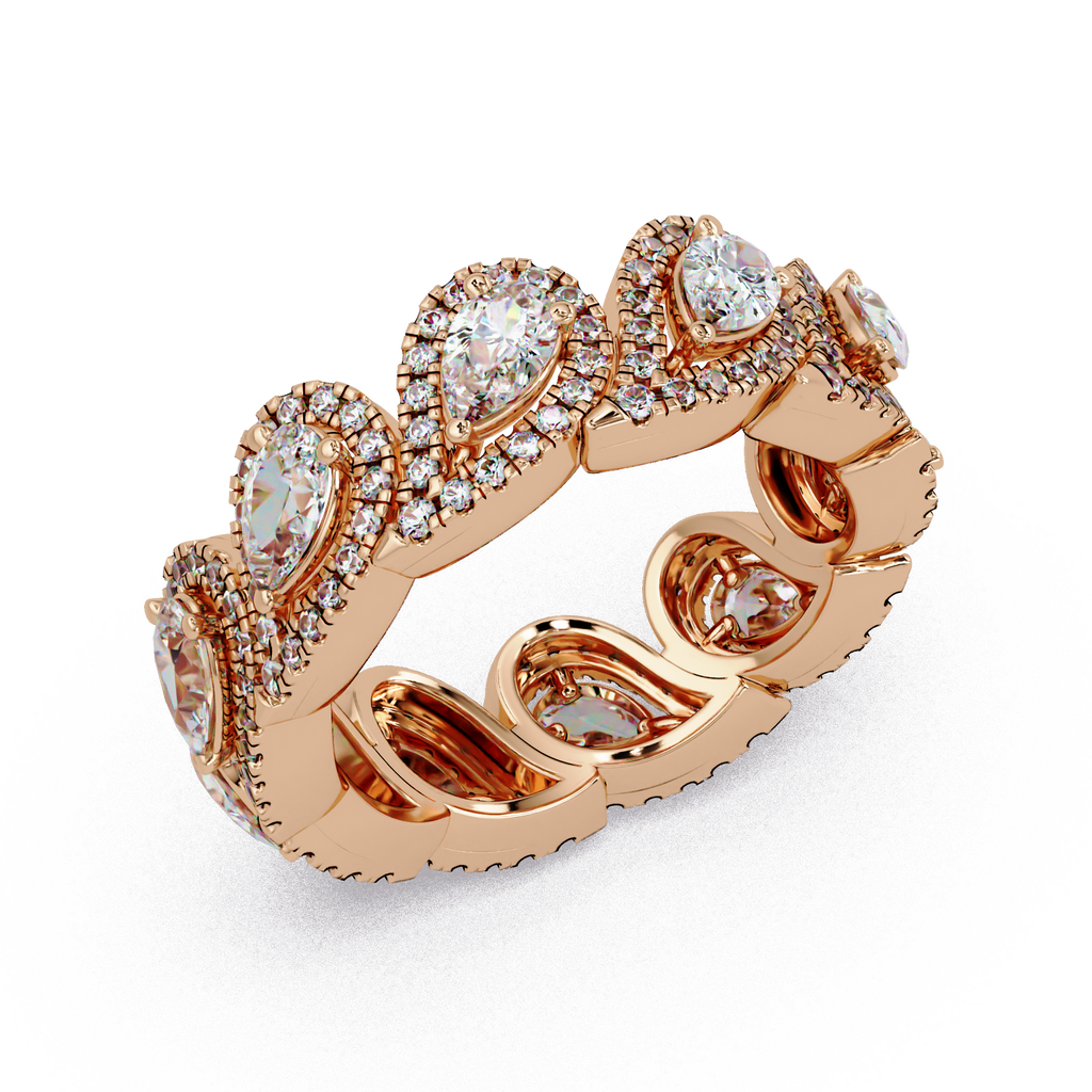 Pear & Round Cut Diamond Band Ring