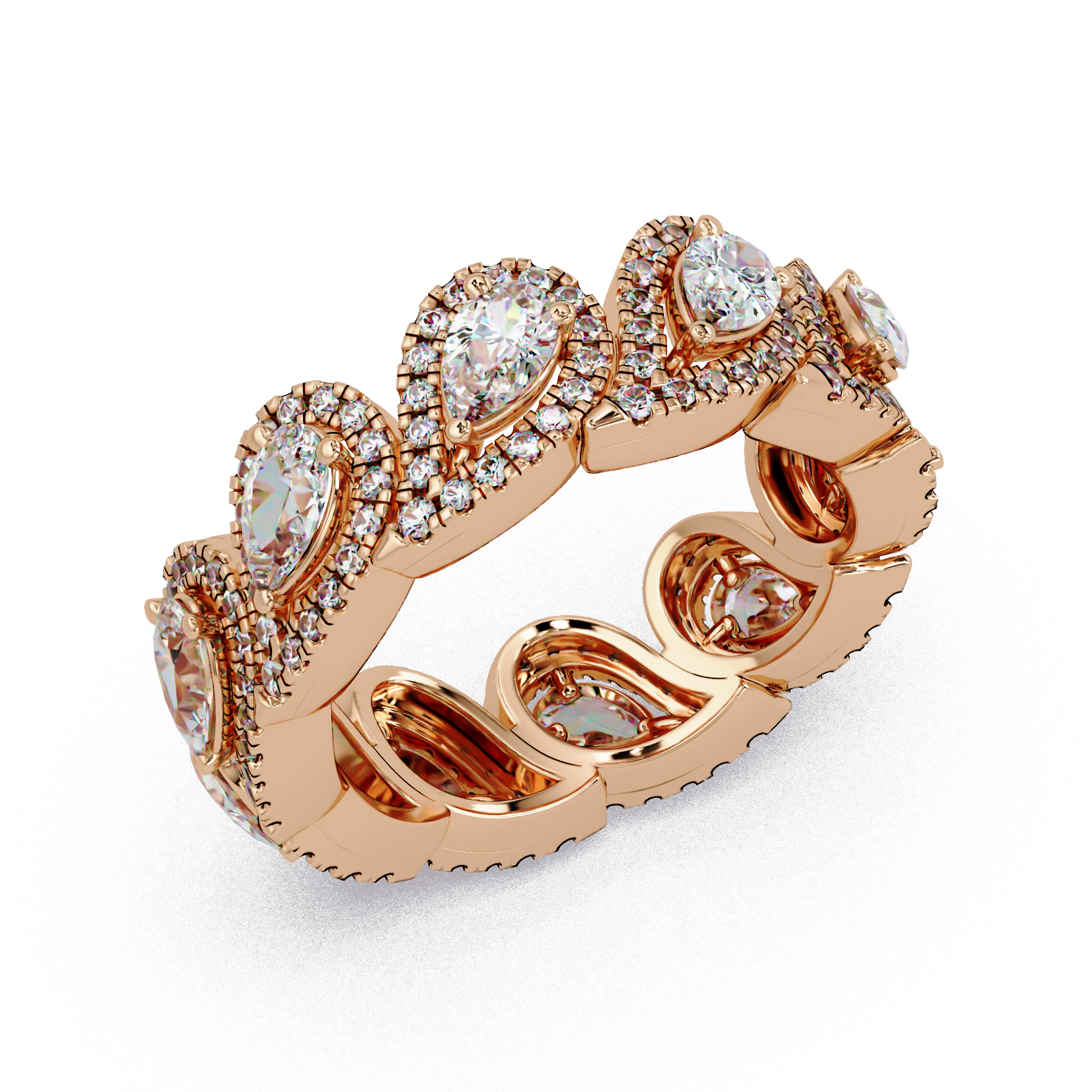Pear & Round Cut Diamond Band Ring