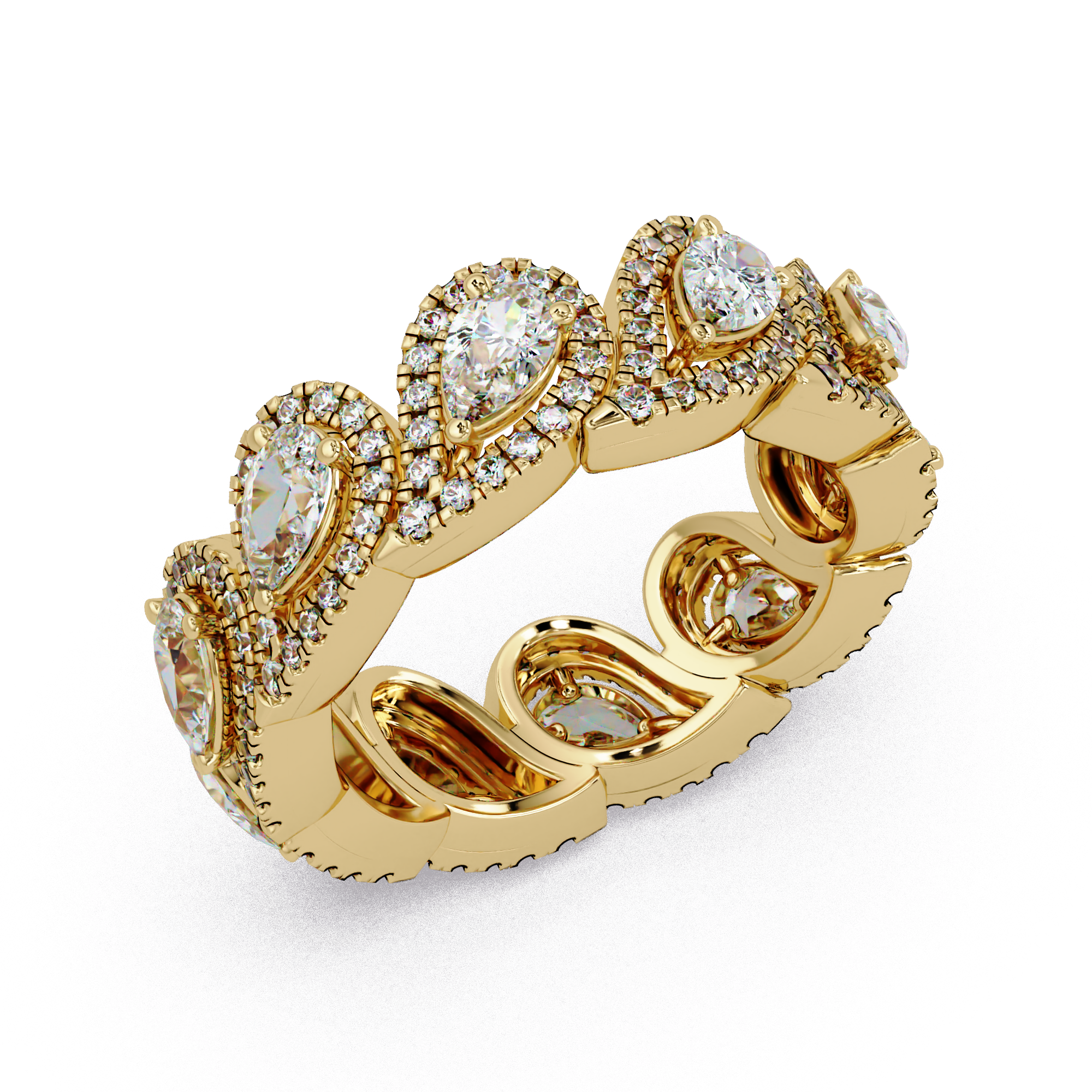 Pear & Round Cut Diamond Band Ring