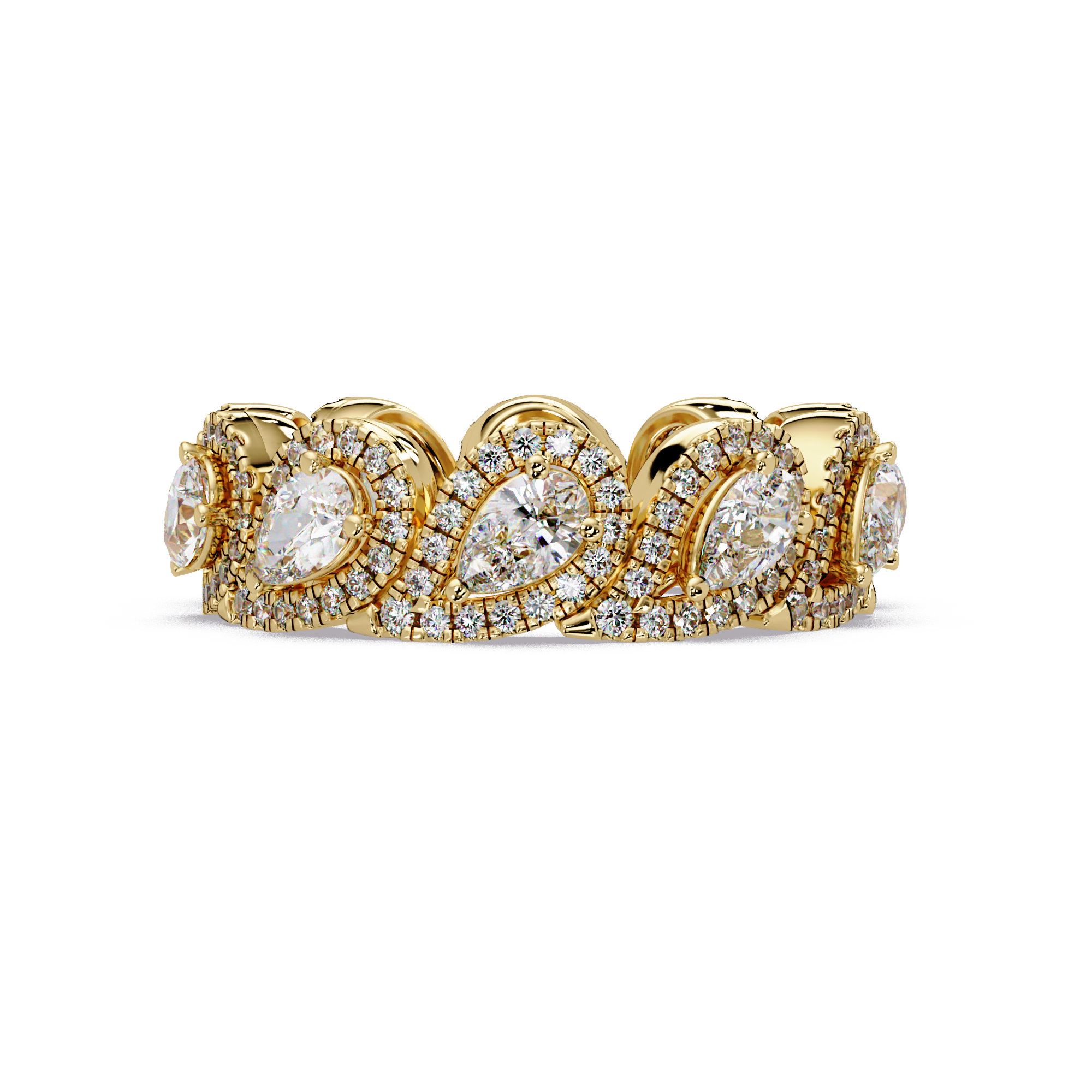 Pear & Round Cut Diamond Band Ring
