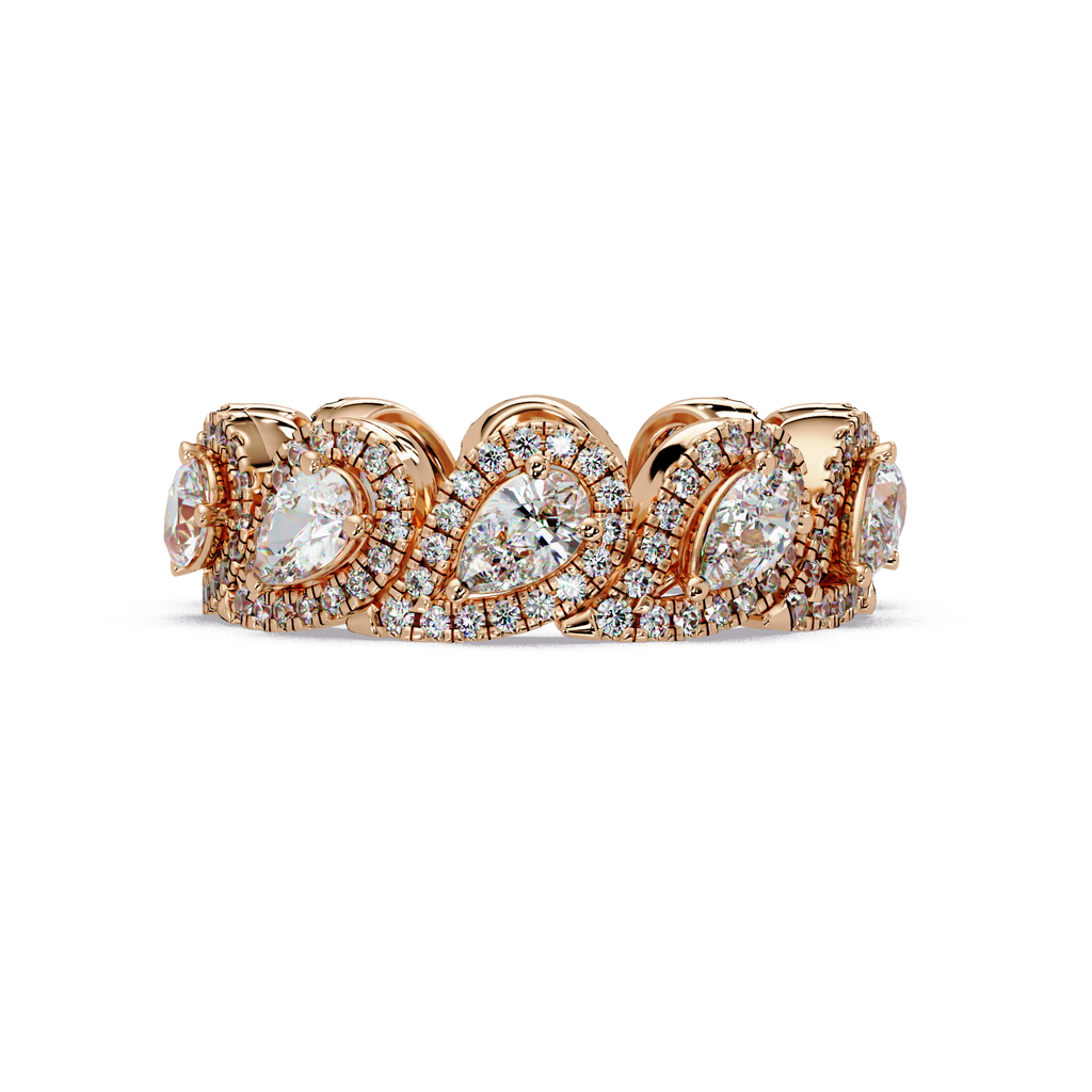 Pear & Round Cut Diamond Band Ring