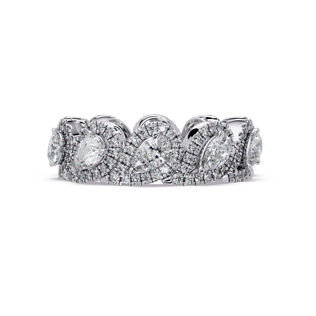 Pear & Round Cut Diamond Band Ring