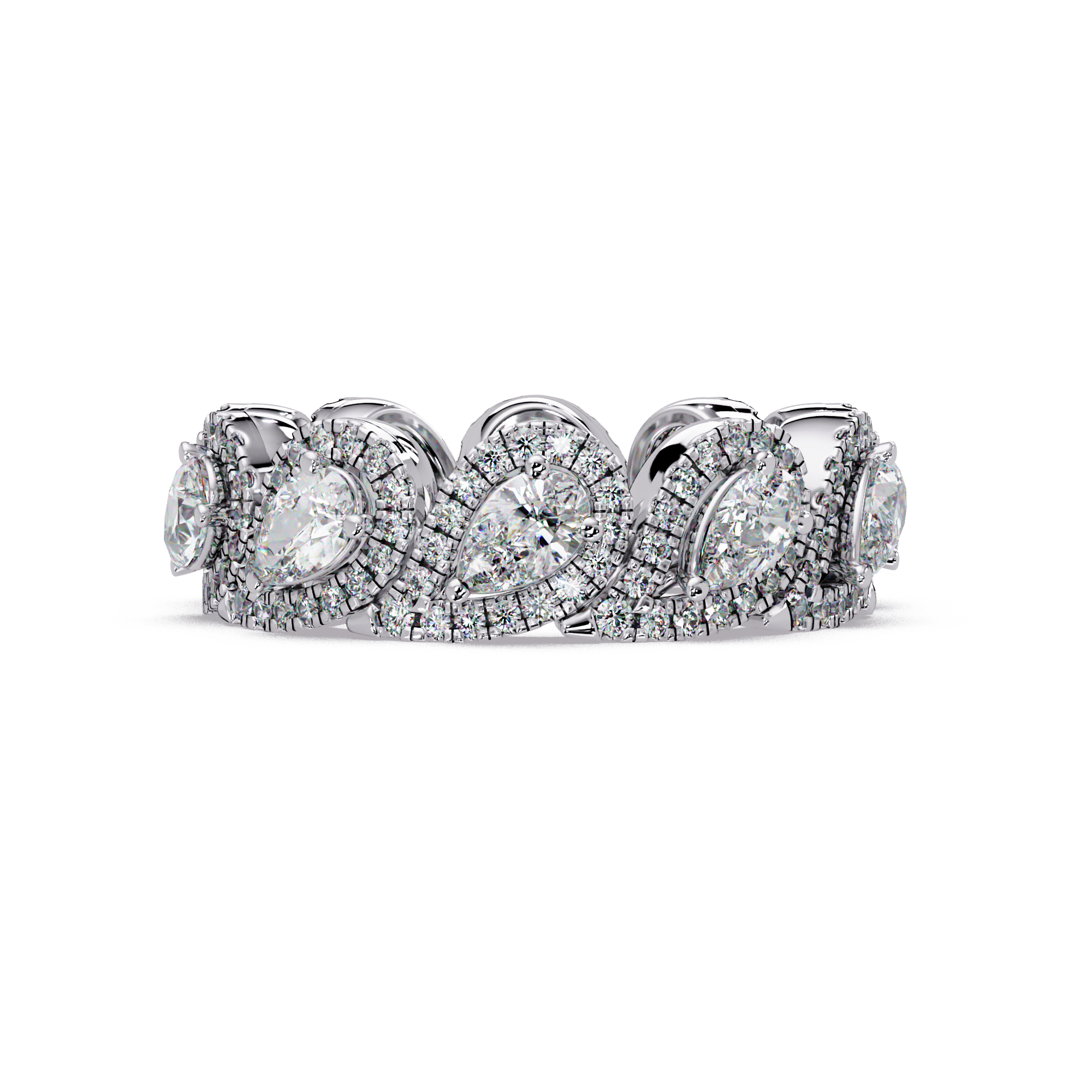 Pear & Round Cut Diamond Band Ring