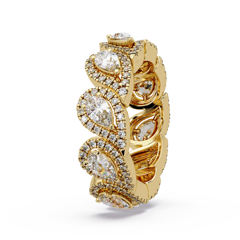 Pear & Round Cut Diamond Band Ring