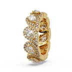 Pear & Round Cut Diamond Band Ring