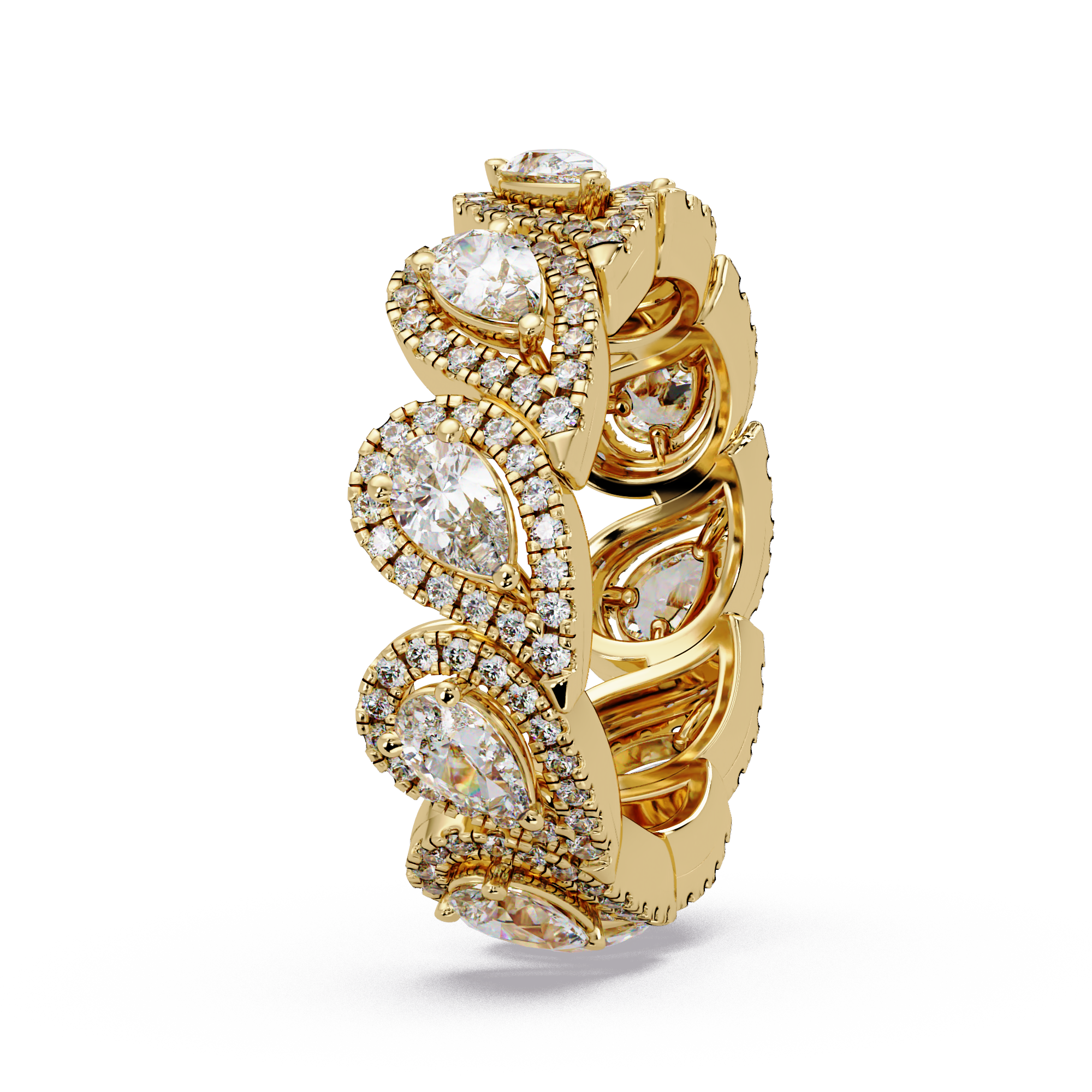 Pear & Round Cut Diamond Band Ring
