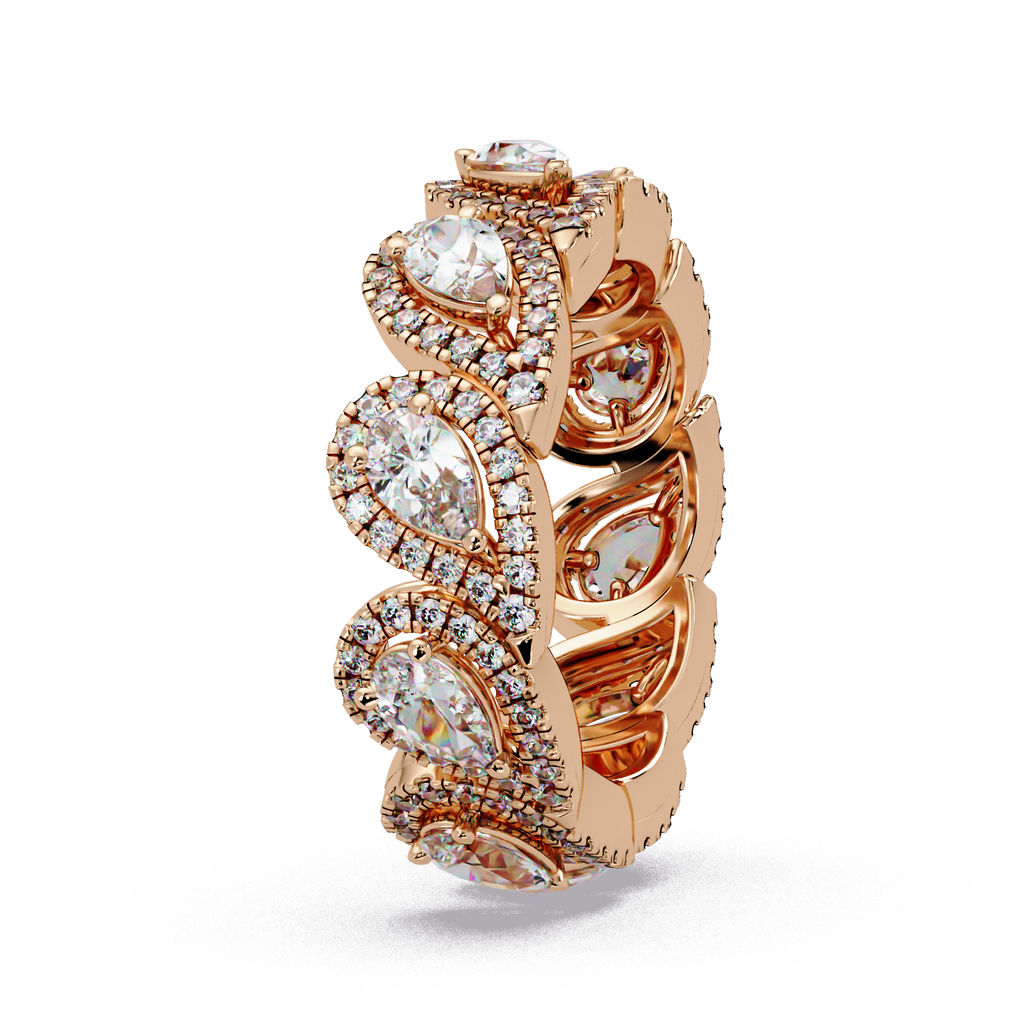 Pear & Round Cut Diamond Band Ring