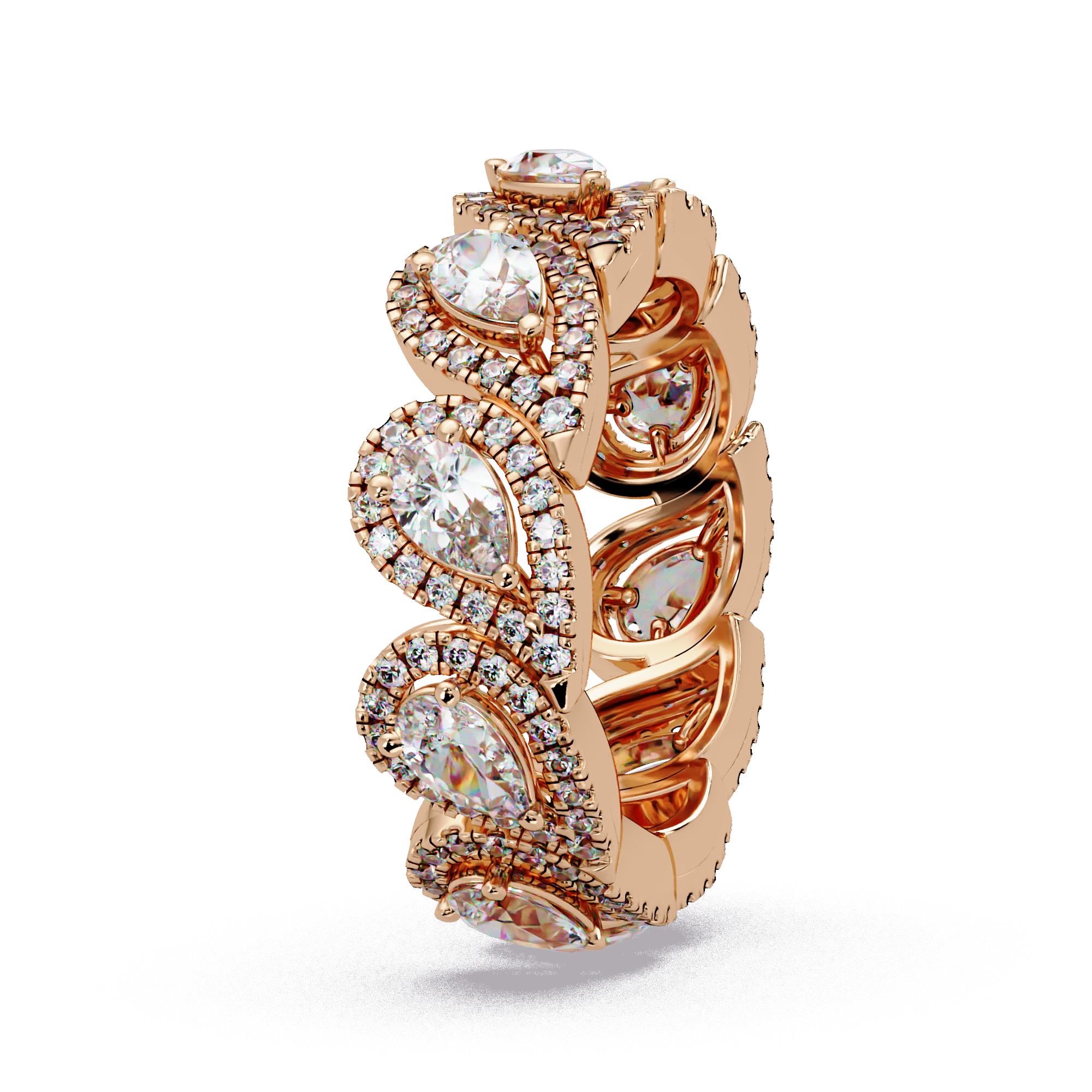 Pear & Round Cut Diamond Band Ring